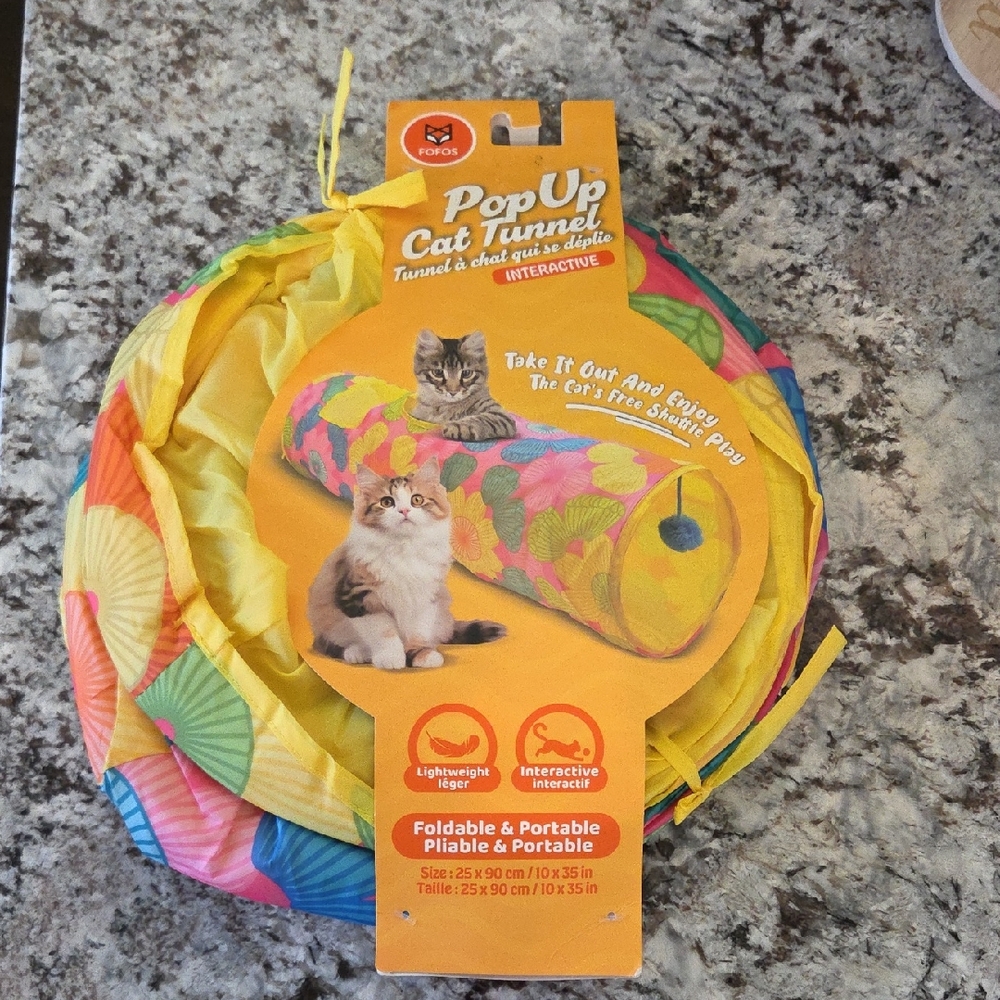 Colorful Pop-Up Cat Tunnel